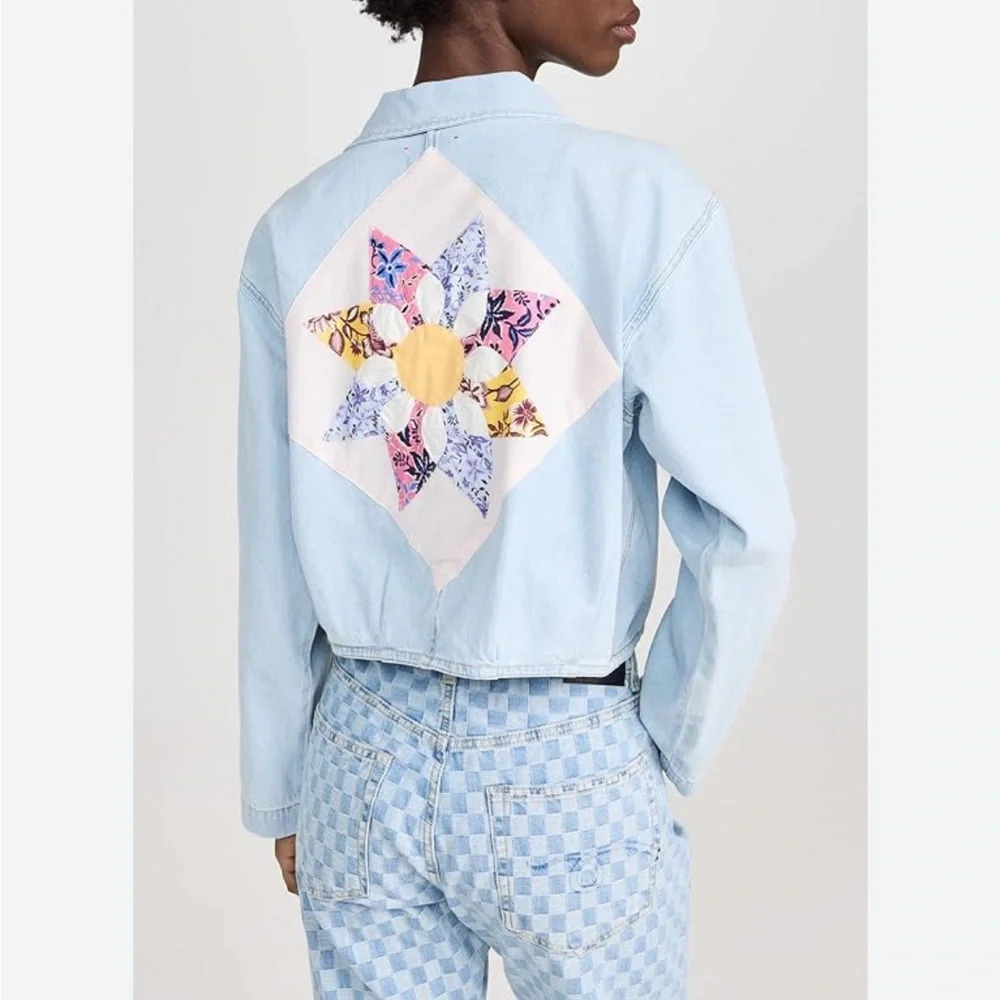 New Xirena Daisy Patch Haven Shacket in Blue Dove Large - Picture 1 of 5